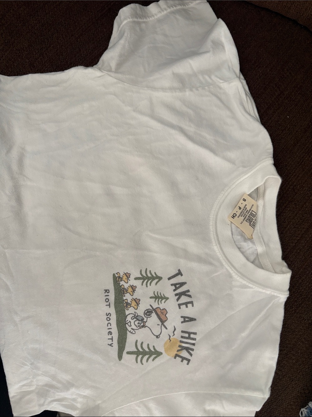riot society White Graphic Tee with Multicolor Nature Print